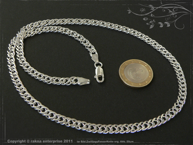 Twin curb chains 925 sterling silver width 5,5mm  massiv